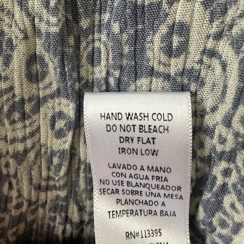 En Crème Light Blue & White Boho Maxi Dress With Front Slits, Size M - Picture 8 of 12
